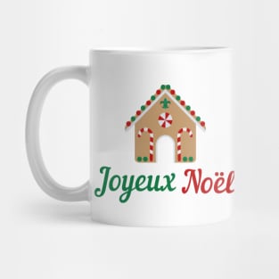 French Christmas Design Joyeux Noel Gingerbread House France Gift Mug